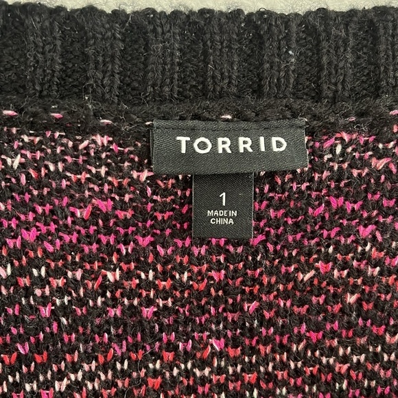 Torrid Cardigan Drop Shoulder V-Neck Button Front Heart Knit Sweater - Picture 6 of 10